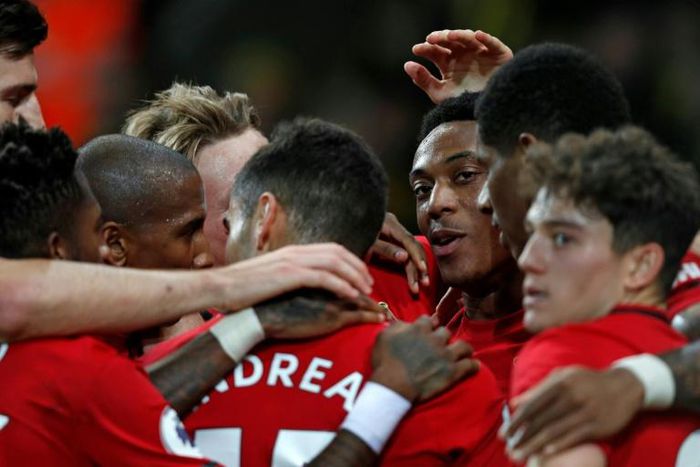 Anthony Martial celebrates his goal