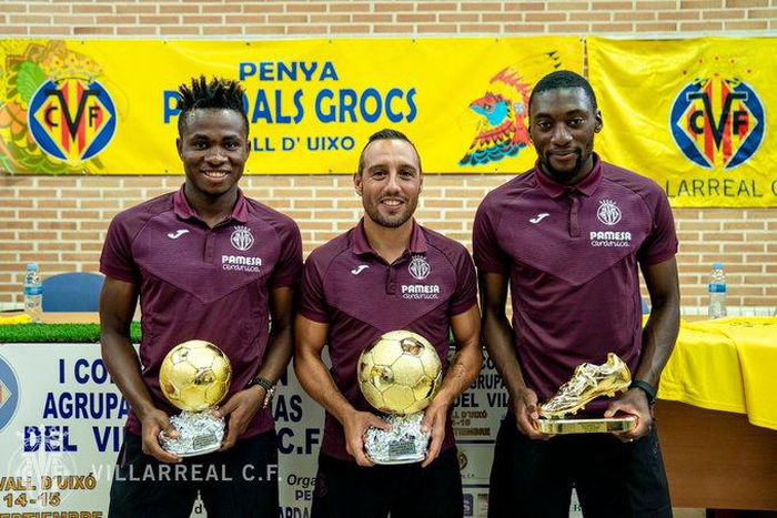 Santi Cazorla, Samuel Chukwueze and Toko Ekambi (Twitter/Villarreal)