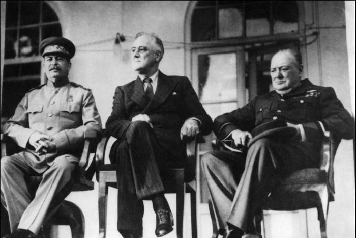 Soviet leader Joseph Stalin (L), US President Franklin Roosevelt (C) and British Prime minister Winston Churchill were all targetted for assassination in Tehran