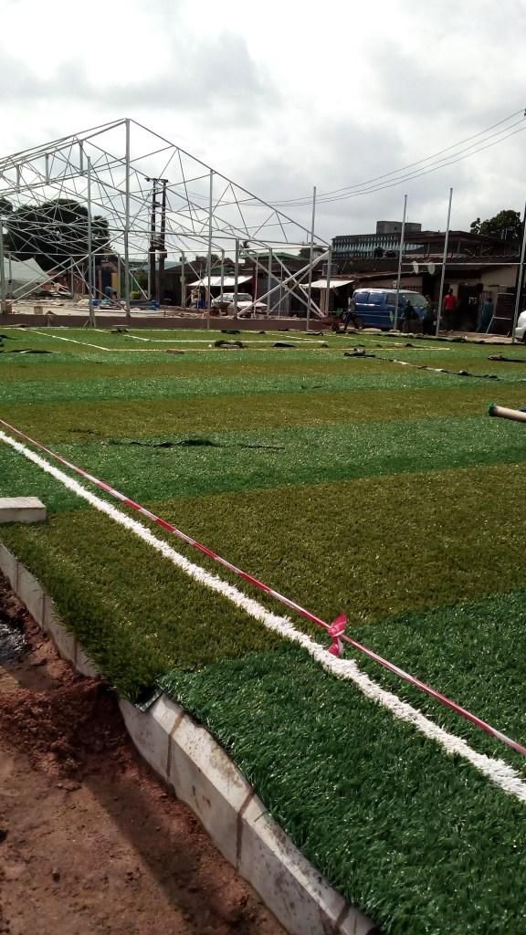Photo of the mini stadia in Love Garden, Surulere that Hon. Femi Gbajabiamila inaugurated (Leregist)