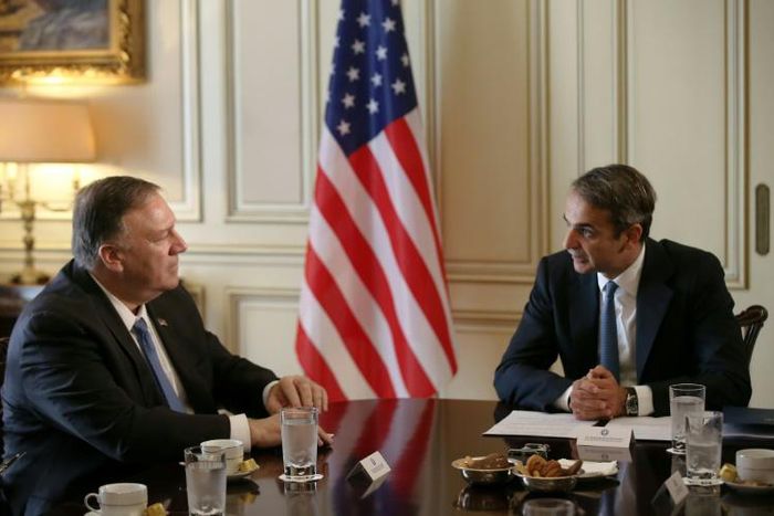 Pompeo shrugged off a demonstration in Athens as well as all talk of Ukraine as he met with Greek Prime Minister Kyriakos Mitsotakis to wind up a four-nation tour of Europe