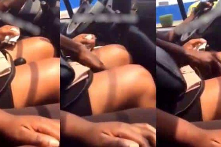 Video shows driver changing gear in-between ‘killer’ thighs of a female passenger