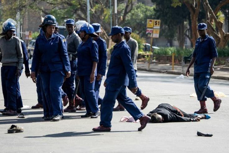 Police violently dispersed protesters in Harare who defied a ban on demonstrations on Friday. 
