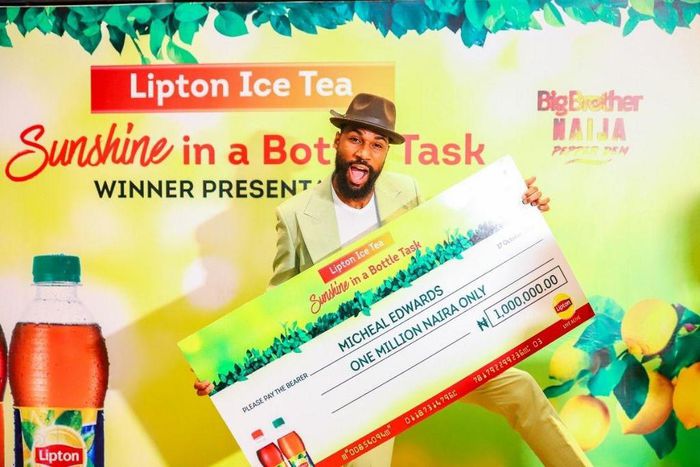 Lipton Ice Tea presents prize to BBNaija season 4 runner-up Mike