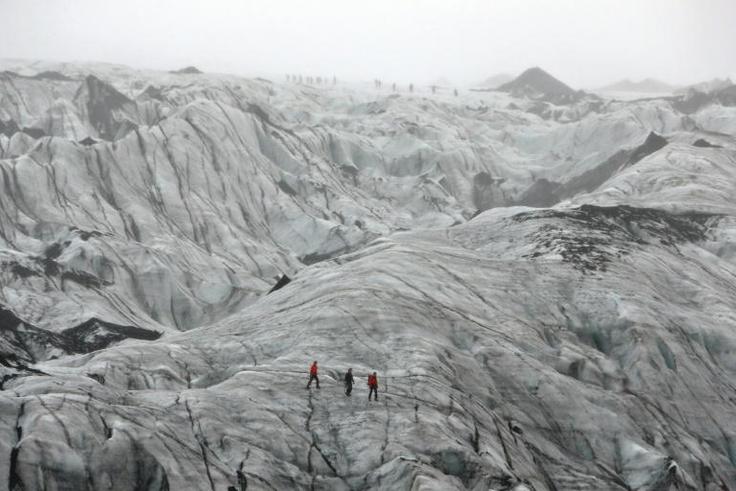 The Solheimajokull glacier has shrunk by an average of 40 metres per year in the past decade