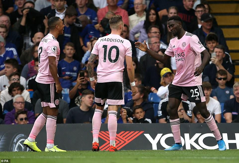 Youri Tielemans, James Maddison and Wilfred Ndidi (PA)