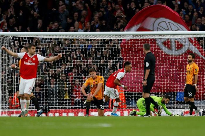 Pierre-Emerick Aubameyang captained Arsenal and scored his 50th goal for the club but could only draw against Wolves