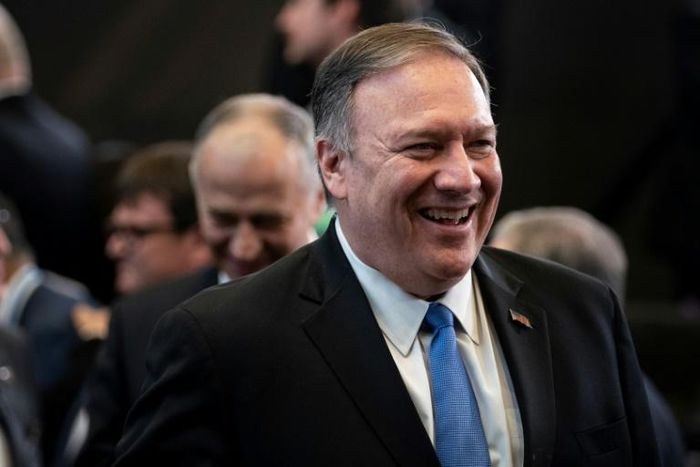 US Secretary of State Mike Pompeo, seen here in November 2019, has pointed the finger at Iran as a common factor in Middle Eastern protests
