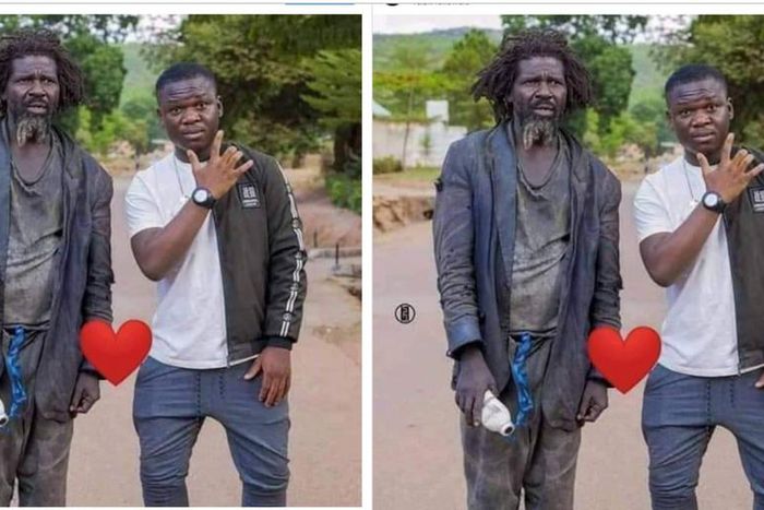 Young man posing in a photo shoot with mentally challenged father touches hearts