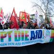 Thousands of protesters gathered outside the congress hall in the city of Braunschweig in a noisy demonstration against what they call a racist party