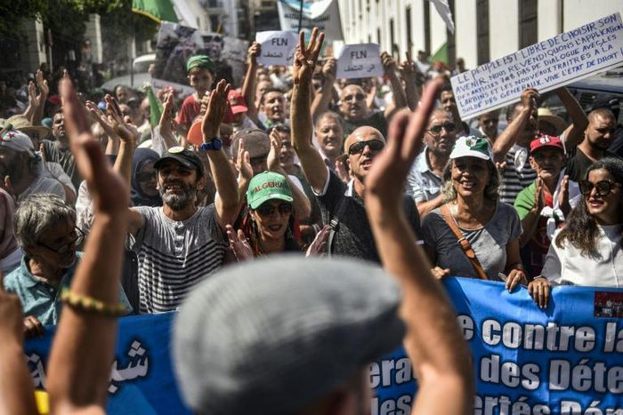 Protesters called for the resignation of the army chief and other political figures in Algeria on Friday, as demonstrations moved into a seventh month