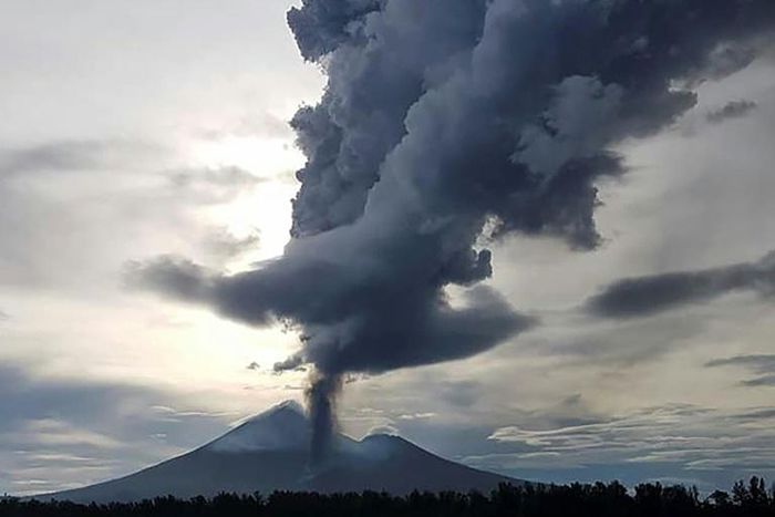 A photo by local resident Christopher Lagisa shows an ash cloud erupting from Papua New Guinea's Mount Ulawun volcano