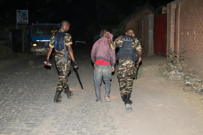 Police intervened after the company called to report stone-throwing