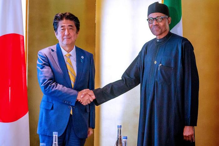 President Muhammadu Buhari and Prime Minister Shinzo Abe of Japan during TICAD7 in Yokohama Japan [Twitter/@GarShehu]