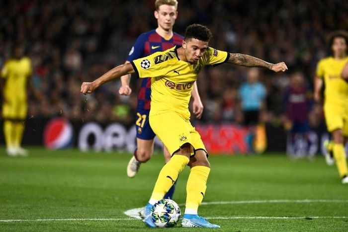 Jadon Sancho scored against Barcelona after starting the game on the bench for disciplinary reasons