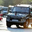 Members of a delegation of European Union parliamentarians drive to a hotel during a lockdown in Srinagar, the main city in Indian-administered Kashmir on October 29, 2019
