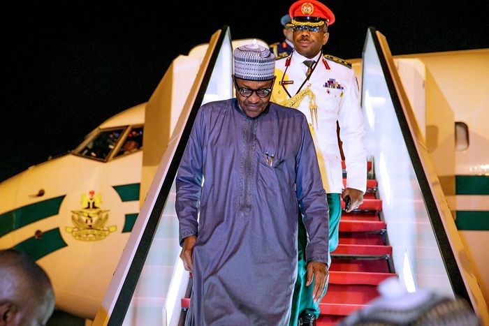 Buhari returns to Nigeria after participating in the (Bashir Ahmad/Twitter)