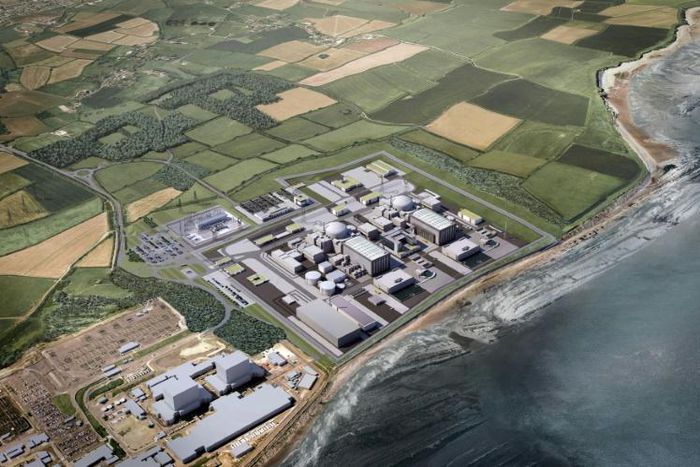 A 2016 EDF Energy handout image shows a computer generated image of the Hinkley site -- which has been dogged by delays and cost hikes