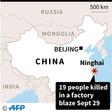 Map locating Ninghai county, Zhejiang province in eastern China, where a factory fire killed 19 people, local authorities said Monday.