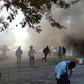 A building burns in Wamena in Indonesia's eastern Papua province after fresh protests