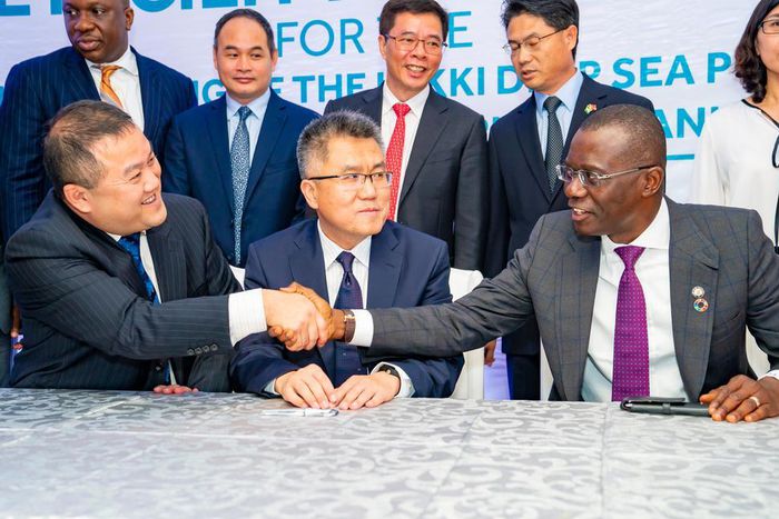 Governor Babajide Sanwo-Olu says $629m Lekki Seaport funding is a milestone for infrastructure development in Lagos state. [Twitter/@jidesanwoolu]