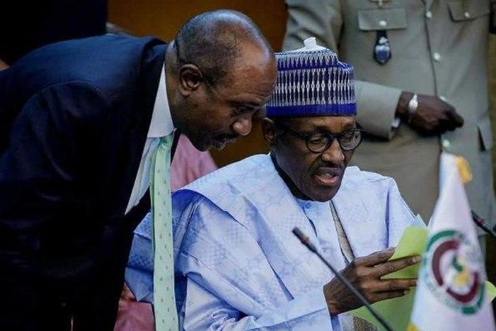 Nigeria's President Muhammadu Buhari and CBN governor, Godwin Emefiele