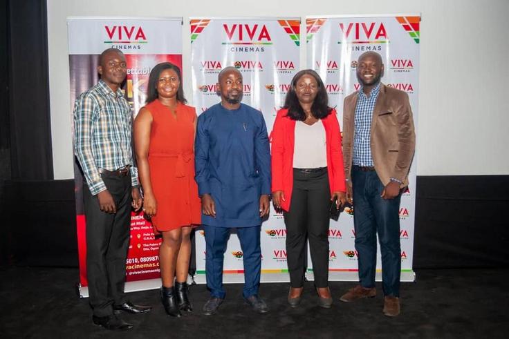 From Left to Right: Head of Technical Operations VIVA CINEMAS , Mr. Wisdom Idahosa; Cinema Manager VIVA CINEMAS Lagos, Miss Oge Okoye; VIVA CINEMAS CEO, Mr. Heri Ntimizi; Head Of Operations VIVA CINEMAS , Mrs. Inuagbor Abass; The Business Development M...