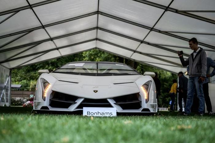 This Lamborghini Veneno Roadster one of only nine in the world, fetched a world record 7.6 million euros