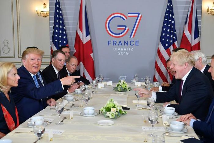 UK Prime Minister Boris Johnson and US President Donald Trump were on obviously friendly terms as they sat down for a working breakfast in the French resort of Biarritz