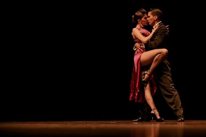 Competitors dance at the XIII International Tango Festival in Medellin, Colombia in June 2019 -- at the world championships in Argentina, one 99-year-old Irishman earned major applause