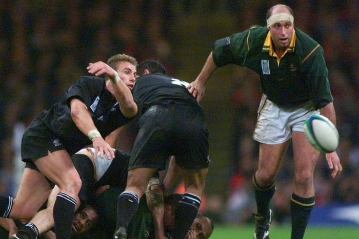 Springbok forward Mark Andrews, seen here during the 1999 World Cup, "hated" the 1995 World Cup final when South Africa beat New Zealand