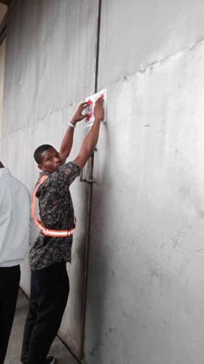 LASG seals off Multipak Nigeria Ltd., a plastic producing factory at Plot F8, Kudirat Abiola Way, Oregun,  Lagos on Sunday