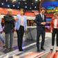 Austrian party leaders -- (from left to right) Peter Pilz of JETZT, Pamela Rendi-Wagner of the Social Democratic Party (SPOe), Austrian People's party (OeVP) head Sebastian Kurz , Beate Meinl-Reisinger of NEOS party, Werner Kogler of Greens party and F...