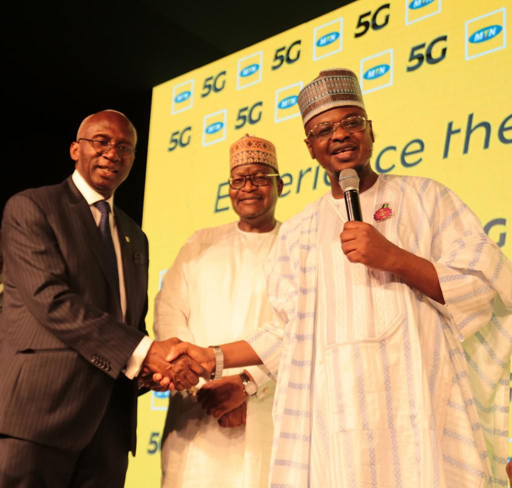 Nigerian ICT Minister Isa Ali Pantami and MTN Board Chairman Ernest Ndukwe