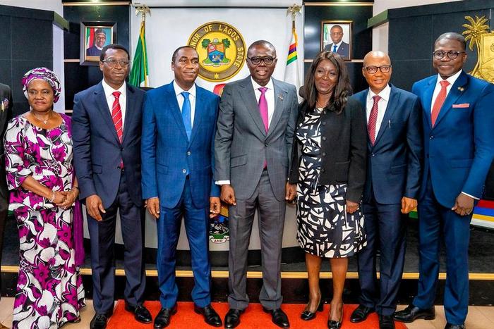 L-R: Member, Special Committee for Rehabilitation of Public Schools in the Lagos State, Arch. Olusegun Adebanjo; Secretary to the State Government, Mrs. Folasade Jaji; Chairman of the Committee, Mr. Hakeem Smith, Deputy Governor of Lagos State, Dr. Oba...