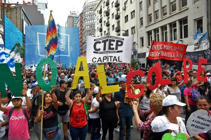 Supporters of former Bolivia president Evo Morales have decried what they claim was a coup d'etat -- golpe de Estado in Spanish -- rather than a resignation