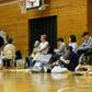 Evacuated residents siting inside a shelter in Tokyo to wait out Typhoon Hagibis