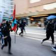 Sunday's violence was less sustained than Saturday when police and protesters fought hours of cat and mouse battles