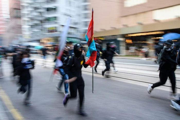 Sunday's violence was less sustained than Saturday when police and protesters fought hours of cat and mouse battles