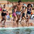 Thousands of Moroccans are flocking to the artificial pools carved into the rocky outcropping of the urban corniche in the capital Rabat