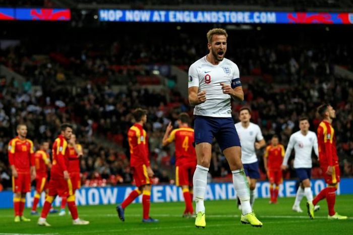 Hat-trick Harry: Harry Kane scored three goals against Montenegro to take his tally for England to 31