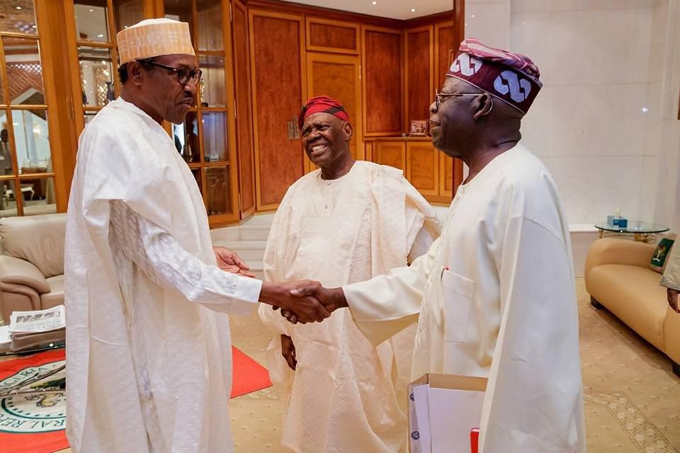 Shugaba Buhari ya gana da Bola Tinubu da Bisi Akande a fadar sa