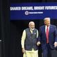 Indian Prime Minister Narendra Modi and US President Donald Trump hold hands at the event in Houston billed as the largest gathering by a foreign leader other than the pope in the United States