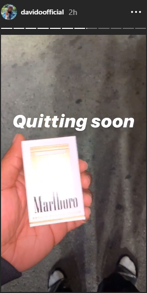 Davido plans to quit smoking [Instagram/Davidooficial]