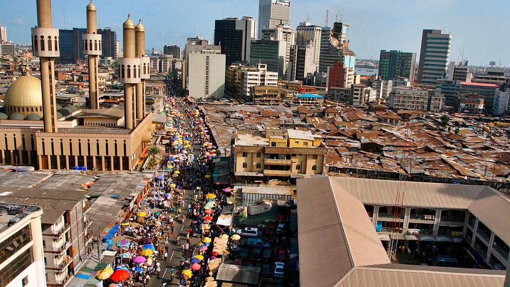 Lagos market district used to illustrate the story