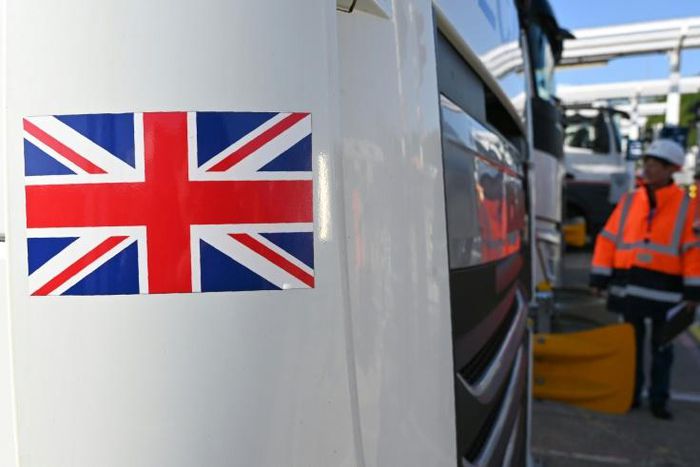 Eurotunnel employees inspecting a British truck before it entered the Channel Tunnel at Folkestone en route to Calais, France, during a Brexit dress rehearsal on Tuesday.