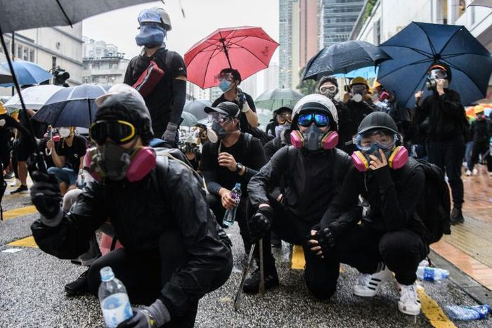 Protesters have been wearing masks to protect themselves from tear gas and hide their identities in Hong Kong