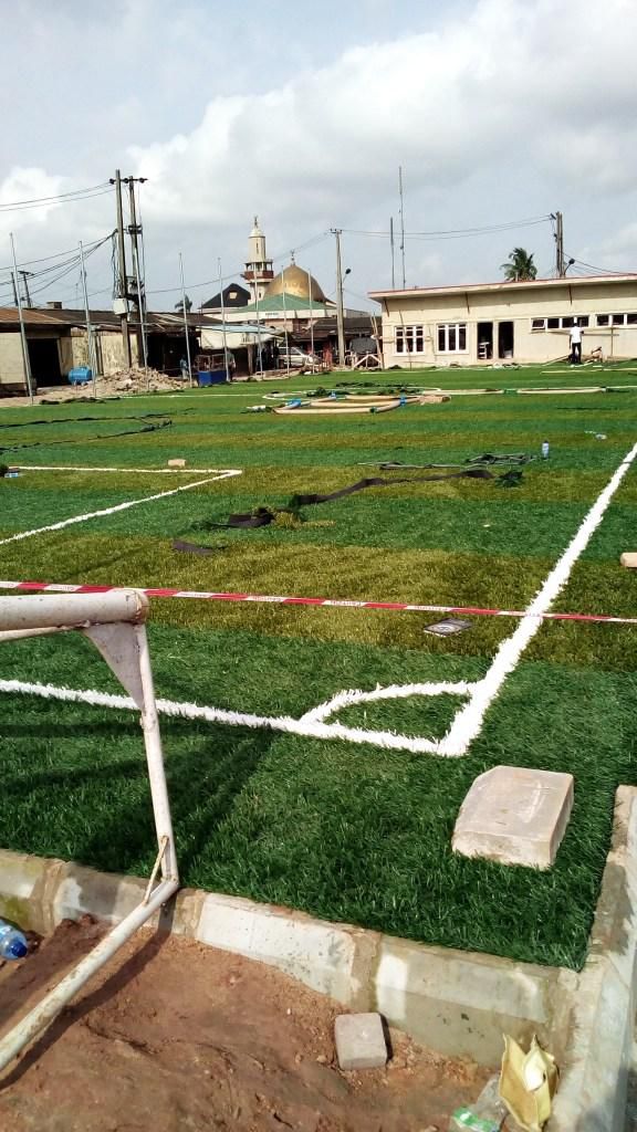 Photo of the mini stadia in Love Garden, Surulere that Hon. Femi Gbajabiamila inaugurated (Leregist)