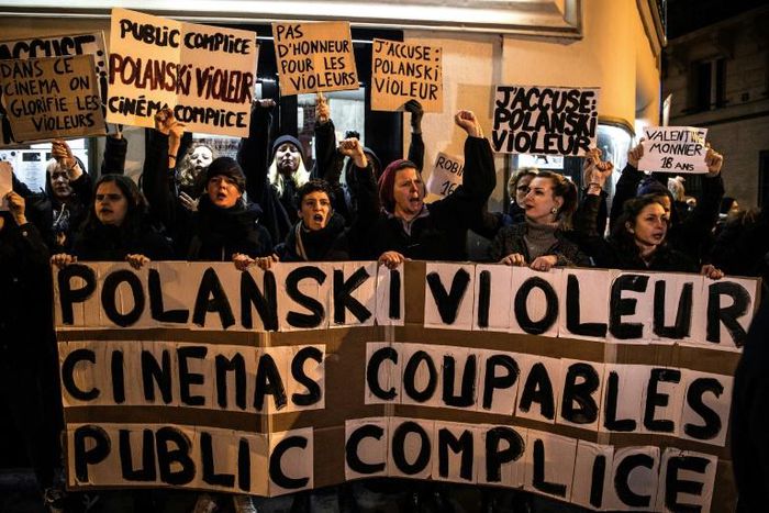 Demonstrators have staged protests against French-Polish film director Roman Polanski in France