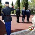 (LtoR) The leaders of Guinea, France and Ivory Coast attend a ceremony marking the 75th anniversary of the Allied landings in Provence during World War II on Thursday